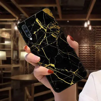 črni marmor Mehko teksturo Primeru Telefon Za Samsung Galaxy A50 A10 A20 A20E A20S A30S A40 A51 A70 A30 A6 A7 A8 KRITJE Coque Lupini
