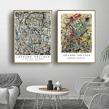 Jackson Pollock Povzetek Platno Slikarske Likovne Umetnosti Plakatov in Fotografij Cuadros Wall Art Slik, Dnevna Soba Dekoracijo Doma