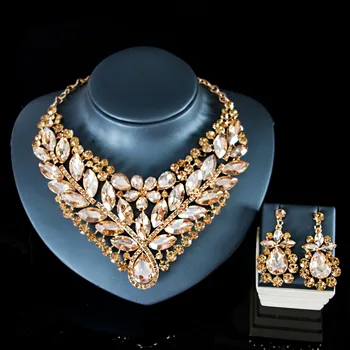 LAN PALACE afriški nakit sklopov ženske dodatki, poročni božič nakit ogrlica in uhani za wo'men brezplačna dostava