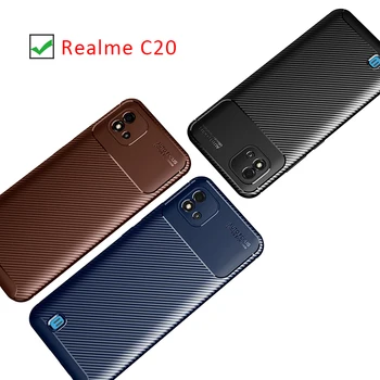 Primeru na realme c20 odbijača kritje za nasprotnega realmi c 20 20c realmec20 zaščitna telefon coque nazaj vrečko silikonski mat mehka tpu oklep