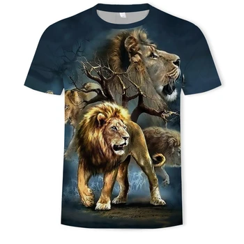 Novo tiger vzorec 3d T-shirt majica moška kratka sleeved O-neck zgornji del svoboden živali t-shirt pol-sleeved priložnostne in udobno