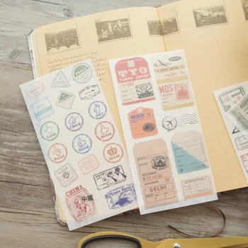 6 Listov Žig Design Washi Papir, Nalepke, Kot Scrapbooking DIY Darilo Pakiranje Dekoracijo Oznako