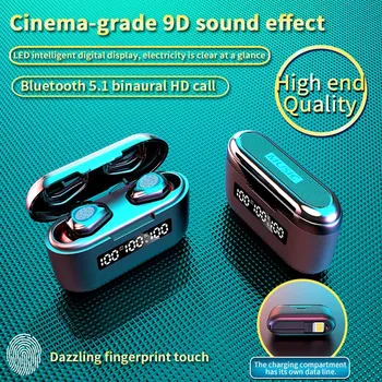 TWS Bluetooth 5.1 Slušalke z Mikrofonom 3500mAh Polnjenje Box Brezžične Slušalke 9D Dotik Contorl LED Stereo Šport Čepkov