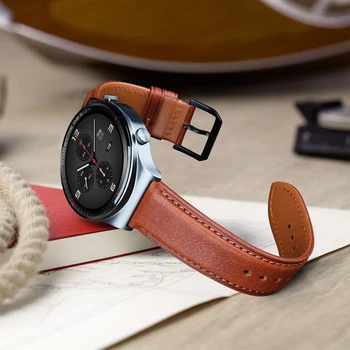 MAIKES Watchband Mehko Tele Pravega Usnja Watch Trak 18 20 22 24 mm Watch Band za Samsung Galaxy Huawei Watch GT 2 Manžeta