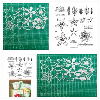 Božič Poinsettia Cvetnih listov Rezanje Kovin Matrice in StampsDIY Scrapbooking Foto Album Dekoracijo Ročno Reliefni Kartico Obrti