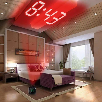 Digitalni Zaslon LCD Projektor Budilka Ustvarjalno Pozornost Projektor Alarm Zaslon LED Temperatura Večnamensko Ura