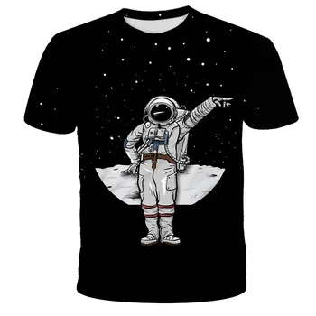 Camiseta de moda par niños y niñas, Camiseta con estampado 3D de galaxia del astronauta espacial par niños de 4 14 años, ver