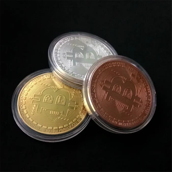 10PCS 40*1,5 mm Ustvarjalne Spominek Pozlačen Bitcoin Zbirateljske Darilo umetniška Zbirka Fizikalnih Spominski Replika Kovanec