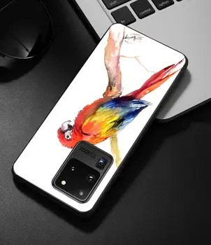 Barva Lepa Ptica Papiga Ohišje za Samsung Galaxy S20 Ultra S10 5G S10e S8 S9 Plus Opomba 10 Lite 9 Črno TPU Telefon Kritje