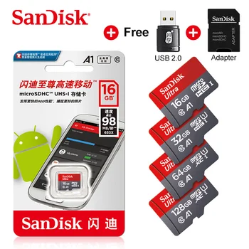 SanDisk Ultra Pomnilniško Kartico 200GB 128GB 32GB 64GB 8GB 16GB microSDHC/micro SDXC UHS-I kartica micro SD kartico 98MB/s TF Kartice Za Pametni telefon