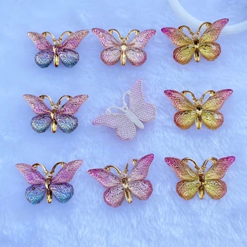 10Pcs/veliko Novih Akril, Mešana metulji z luknjami Ravno nazaj Chrysoprase Scrapbooking Lase lok Center Okraskov DIY Accessorie