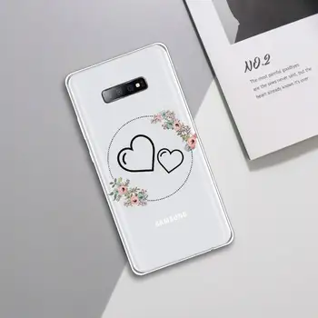 Umetnost cvet letalo srce logotip visoke kakovosti Telefon Primeru lupini Pregleden Za Samsung Galaxy A 71 21s S opomba 8 9 10 plus ultra 20