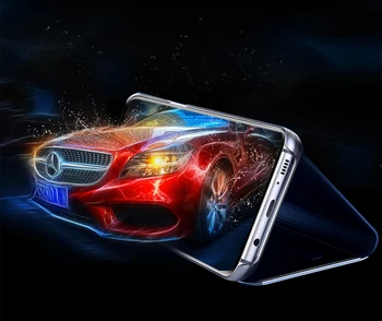 Ogledalo Flip Primeru Za Samsung Galaxy S20 FE S10 S8 S9 Plus Ultra S10E S7 Rob S6 Opomba 20 10 9 8 5 Lite 5G Telefon Kritje Funda