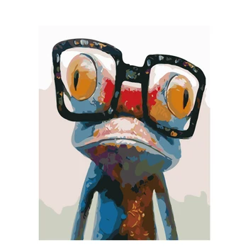 GATYZTORY diy okvir Slikarstvo Žaba Živali, Barvanje Z Številkami Akril Sliko Ročno Poslikane Oljno sliko Za Edinstveno Darilo 40x50CM