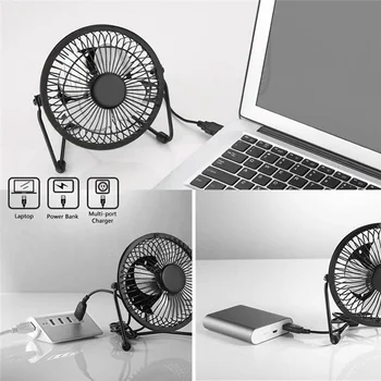 Airmsen 5W 4 inch Mini USB Tabela Silent Fan Home Office Osebni Prenosni Ventilator Fan Poletje 360 Rotacijski Hladilni Ventilator Novo 2021