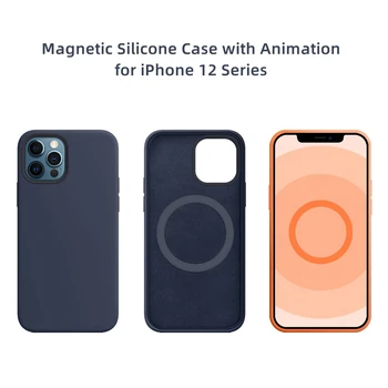 1:1 Uradni Magsaf* Magnetna Tekočina Silikonsko Ohišje Za iPhone 12 Pro Max 12Pro Max Pokrov Z Animacijo Kritje Za iPhone Mini 12