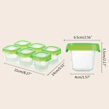 6 Kos Baby Plastične Hrane, Posode Mini Odvajanja Zamrznitev Lonci Škatle Zamrzovalnik Škatla za Shranjevanje BPA Free