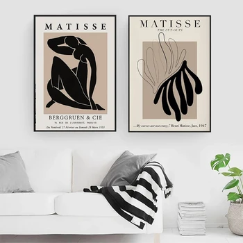 Vintage Plakat Matisse Black Art Plakat Minimalističen Sodobni Umetnik Doma Dekoracijo Golih Abstraktnega Slikarstva Stenske Slike