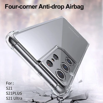 Za Samsung Galaxy S20 S21 Opomba 20 S30 Ultra Primeru A72 A52 A12 A32 A71 A51 5G M31 S10 S8 S9 Plus S7 rob Shockproof Silikonsko Ohišje