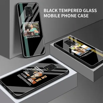 Kaljeno Steklo Primeru Telefon Za Xiaomi Redmi Opomba 10 9T 9S 9 8T K40 8 Pro 8A 7 9A 9C Haikyuu Shōyō Hinata Težko Odbijača Kritje Fundas
