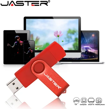 JASTER OTG USB 2.0 flash drive obračanje pen drive 4GB 8GB 16GB 32GB USB flash drive darilo za micro USB in USB 2.0 brezplačno logotip