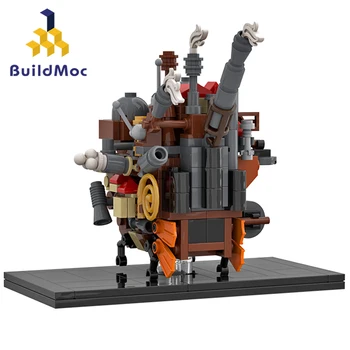 Buildmoc Mestni Hiši Film Japonske Anime Številke Howl Moving Castle Avtor Strokovnjak Za Arhitekturo Modularno Gradnjo Blokov, Otroci Igrače