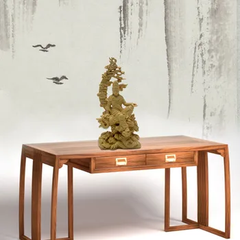 Kwan-yin Desk Kip Bude Doma Dekor Šimšir Carving Obrti Slika Kiparstvo Ornament Urad Guanyin Kitajski Darila