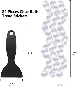 6PC non-slip kad nalepke kopalnica samolepilne tuš non-slip nalepke so odporne na obrabo po stopnicah enostavno odstranite nalepke