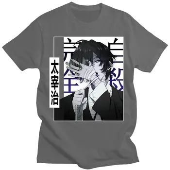 Japonski Stripi Bungou Potepuške Pse T-shirt je Super Kul Dazai Osamu Modni Vzorec Tshirt Kratkimi Rokavi Moški Hip Hop Svoboden Majica s kratkimi rokavi