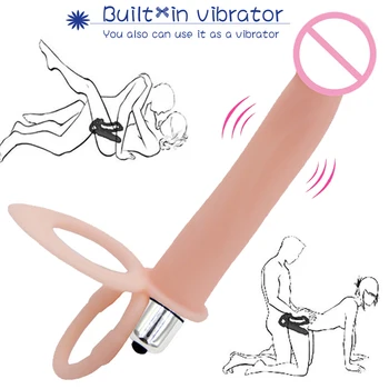 Dvojno Penetracijo G-Spot Vibrator Sex Igrače Za Ženske Moški Penis Strapon Dildo Trak Na Analni Butt Plug Odraslih Za Pare Začetnik