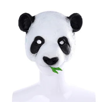 Cosplay masko Panda Glavo, Masko Halloween Kostum Stranka Latex Živali Glavo Visoko Kakovost Masko Za Odrasle Bela Unisex