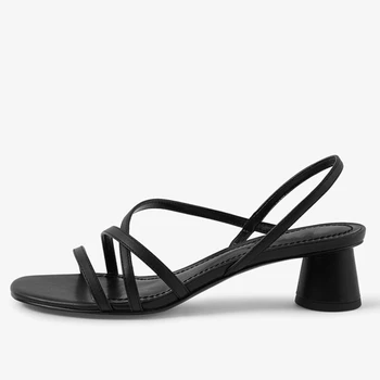 Suho ženske športni copati ženske sandale 2020 angliji urad dama retro moda elegantno povoj kvadratnih pete sandala ženske, ženska, čevlji