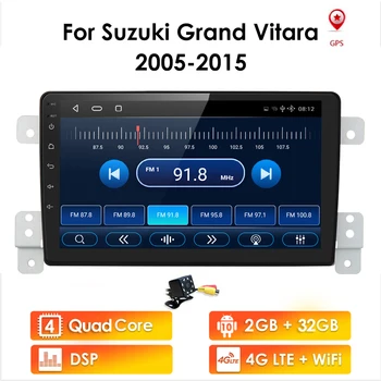Avto Vodja Enote Za Suzuki Grand Vitara 3 2005 2012-Avto Radio Večpredstavnostna Video Predvajalnik Navigacija GPS Android 10 2+32 WIFI 4G