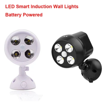 LED Smart Stenske Luči Lučka Človeško telo Indukcijski + svetlobni Senzor Akumulatorja Pogon Prilagodljiv Hodnik, Zunanja Garaža Dvorišče