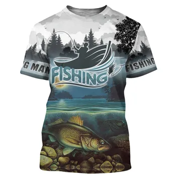 Novo pomlad in poletje nov modni 3D tiskanje moška T-shirt vzorec ribje tiskanja moški modni T-shirt tiskanje priložnostne T-shirt Na