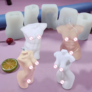 3D Art Telo Sveča Plesni Ženski Parfum Sveča Aromaterapija Mavca Silikonsko Plesni Dišavna Sveča, zaradi Česar Vosek Plesni Milo Dekor