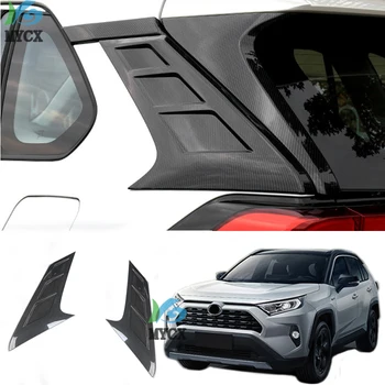Za Toyota RAV4 RAV 4 2019-2020 Ogljikovih Vlaken Zunanja Vzvratna Rep Okno Spojler Trikotnik Modeliranje Zajema Komplet Trim Dodatki