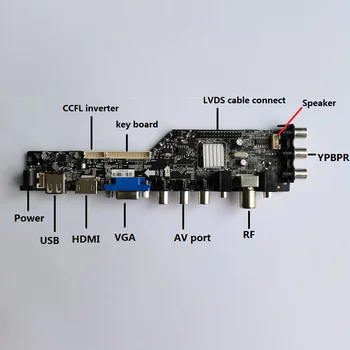 Komplet N141I1-L01/L02/L03/L05/L06/L08/L09/L04 Plošče HDMI je združljiv Controller Board USB VGA AV TV DVB-T Daljinsko 1280x800 LED DVB-T2