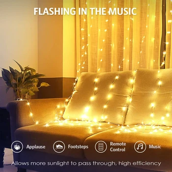 LED Zavese Garland na Oknu USB Niz Luči Pravljice Festoon Z Oddaljenim Božič Poroko Ramadana Dekoracijo za Dom