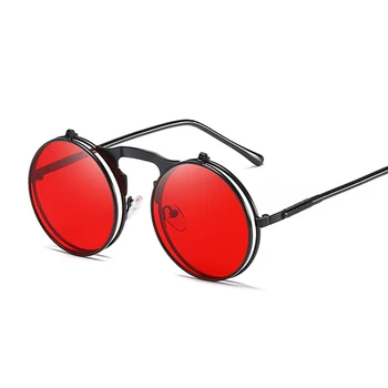 Klasična Gothic Okrogla Sončna Očala Moški Ženske Blagovne Znamke Oblikovalec Retro Steampunk Sončna Očala Moški Ženski Kovinski Okvir Pisane Oculos
