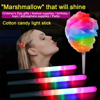 Živilskih Cotton Candy Stožci Pisane Žareče Marshmallow Palice