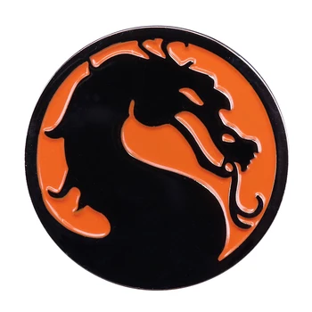 Mortal Kombat Logotip Značko, ni znanje, ki ga je moč Emajl Pin Nakit