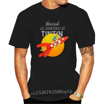 T-Shirt Tintin Les Aventures Avanture Herge Risanka Francoski Retro Vintage Po Meri Grafični Tees Tee Majica