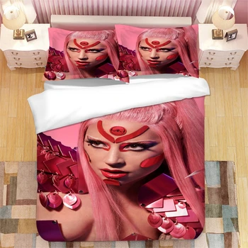 Pevka Lady Gaga 3D-Tiskana Posteljnina Nabor Rjuhe Prevleke Pillowcases Tolažnik Posteljnina Nabor Bedclothes Posteljno Perilo