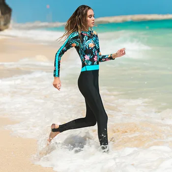 Ženske enodelne Potapljaško Obleko Dolgo sleeved Snorkeling Obleko, zaščito pred soncem, Hitro sušenje Slim Potapljaške obleke Ženska Oblačila Deskanje