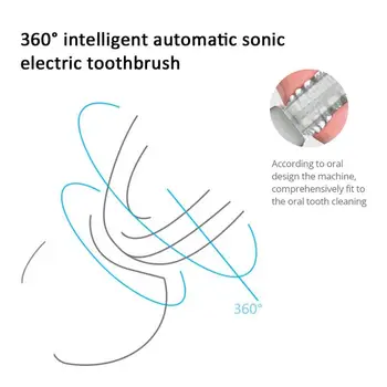 1pc Brezžični Električna zobna ščetka Samodejno Ultrazvočno Zobe ščetka za 360 Stopinj Nano Silikonski U oblikovan USB Polnilne Teethbrush