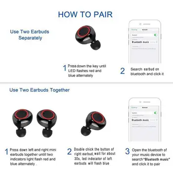TWS Brezžična tehnologija Bluetooth 5.0 Slušalke Smart Touch Control Stereo Bas Zvok Visoke Kakovosti V Uho Čepkov za Zmanjšanje Hrupa Slušalke