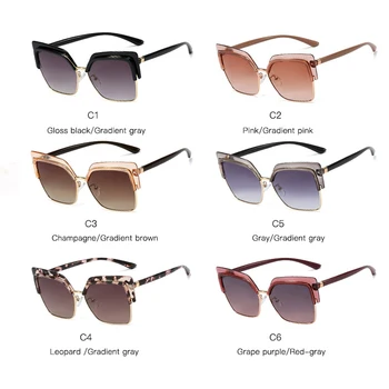Nova Moda Pol Rimless Kvadratnih sončna Očala Moški Ženske blagovne Znamke Oblikovalec Pol Okvir Kovinska sončna Očala Klasičnih UV400