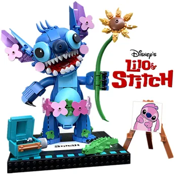 Nove Disney Lilo & Stitch Igrače, Risanke, Slika, Slog Praktičnih Znanj Model Stavbe Bloki, Opeke Možgane Igra, Darilo Otrok Rojstni Dan