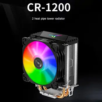 CR1200 2 Toplote Cevi Stolp CPU Hladilnik RGB 3Pin Ventilatorji Heatsink 9 cm Barve, Mehka Svetloba fan PU Hladilnik Darkice Radiator